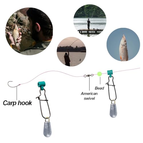 Heavy Duty Fishing Line Sinker Slide with Duo Lock Snap - 25PCS