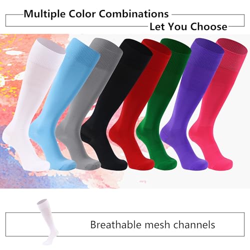 Knee High Soccer Socks - Solid Red, Unisex (Small) - 2 Pairs