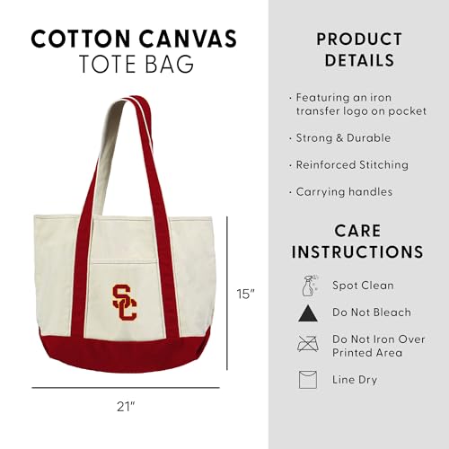 USC Trojans Canvas Tote Bag - 15" x 21" - Beige