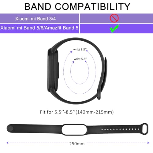 Amazfit Band 5 Replacement Bands - 3 Pack Soft Silicone Straps - Black, Rose Gold, Gold