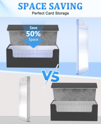 120 Pack Slim Magnetic Card Holders - 35pt One Touch Acrylic Display Cases