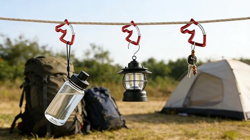 Mini Nonlocking Carabiner Clip - Red Spring Snap Hook Keychain