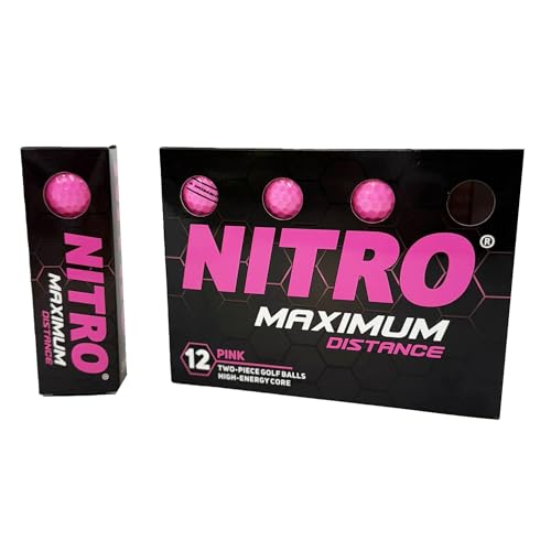 Nitro Maximum Distance Golf Balls - 12-Pack Hot Pink