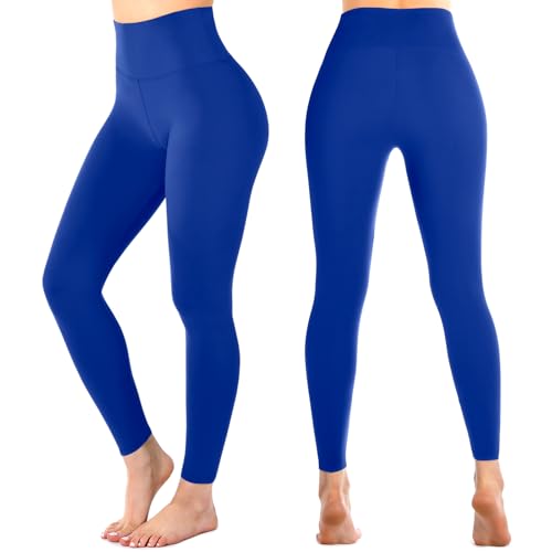 High Waisted Leggings for Women - Full Length - Royal Blue
