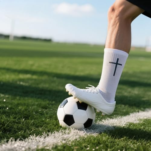 Men's Christian Grip Socks - Anti-Slip Design, Joshua 1:9