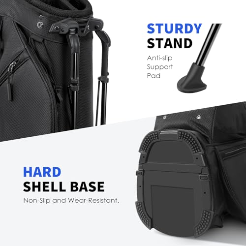Lightweight 5-Way Golf Stand Bag with 7 Pockets - Black