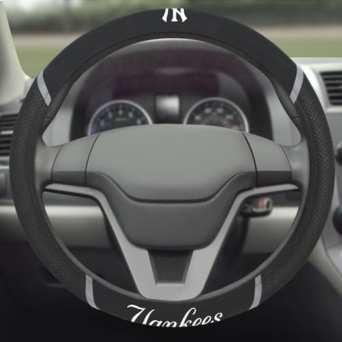 Embroidered Steering Wheel Cover - New York Yankees - 15 Inch