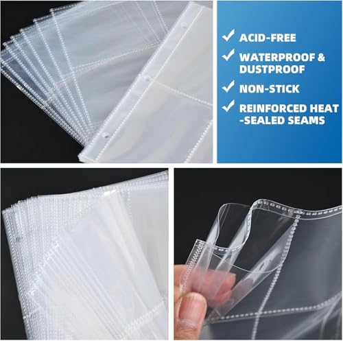 640 Pockets A5 Card Sleeves - 80 Pack Double-Sided Page Protectors