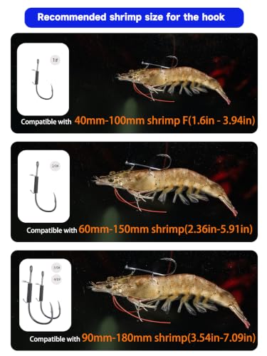 No-Kill Live Shrimp Hooks - High Carbon Steel Circle Hooks (15pcs, 2/0)
