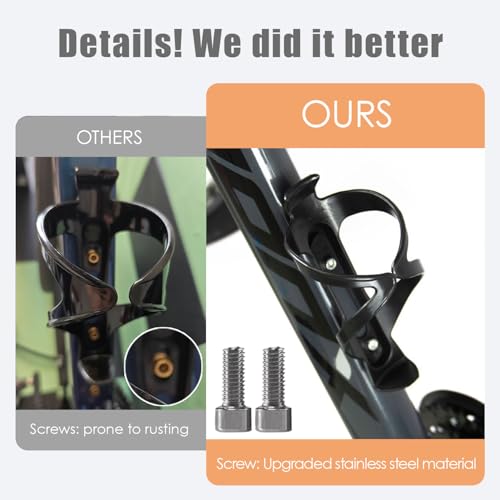 Bike Water Bottle Cage 2 Pack - Universal Black Holders
