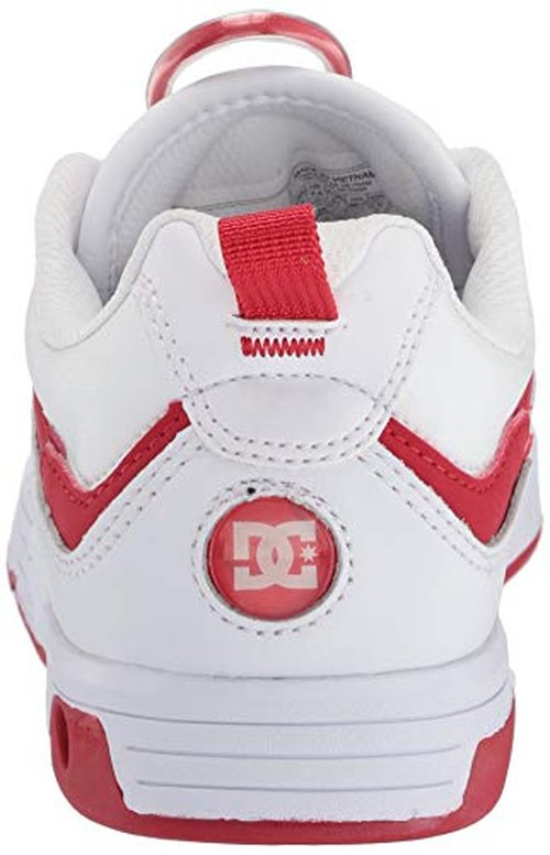 DC Women's Legacy 98 Slim Skate Shoe, White/White/True red, 5 M US