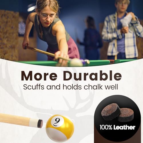 11MM Billiard Cue Tips Replacement Kit with Glue - Brown