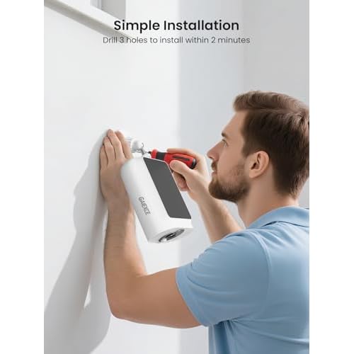 Wireless Security Camera Outdoor, 2K All-on One, AI/PIR Motion Detection, Continuous Power, 2.4/5 GHz WiFi, SD/Cloud Storage, 2-Way Audio, Work with Alexa, Mobile App & HomeBase