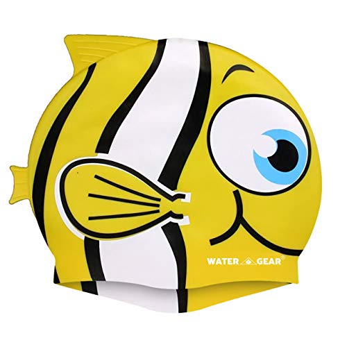 Critter Swim Cap for Kids - Yellow Fish Design
