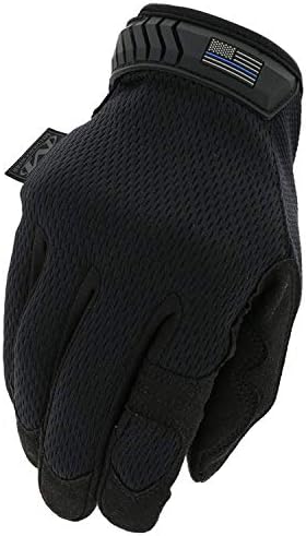 Mechanix Wear - Covert Tactical Gloves | Thin Blue Line Design, Large Size, Black Color