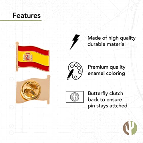 Desert Cactus Spain Metal Enamel Flag Lapel Pin Waving Flag Badge