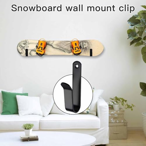 Snowboard Wall Mount & Skateboard Display Rack - 2 PCS Black