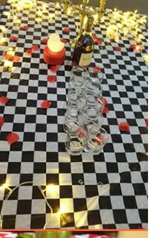 Premium Plastic Checkered Flag Tablecloths - 3 Pack, 54" x 108" Black/White