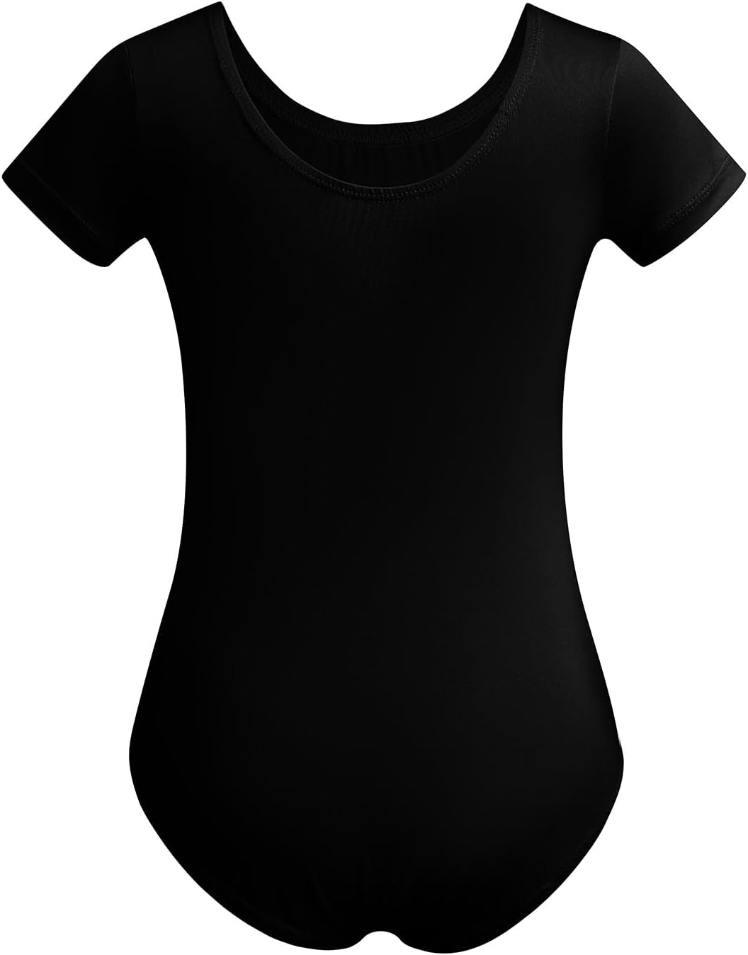Skiennix Gymnastics Leotards for Girls - Short Sleeve Bodysuit in Black, Pink & White