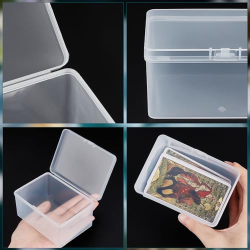 NBEADS 4-Pack Clear Bead Storage Boxes with Lids – 6.6 x 10 x 3.85 cm Plastic Craft Organizer