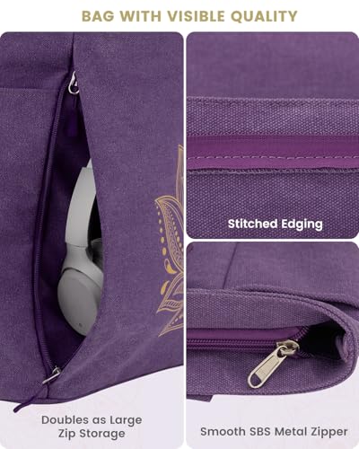 Yoga Mat Bag with Zipper Carrier - Purple, X-Large