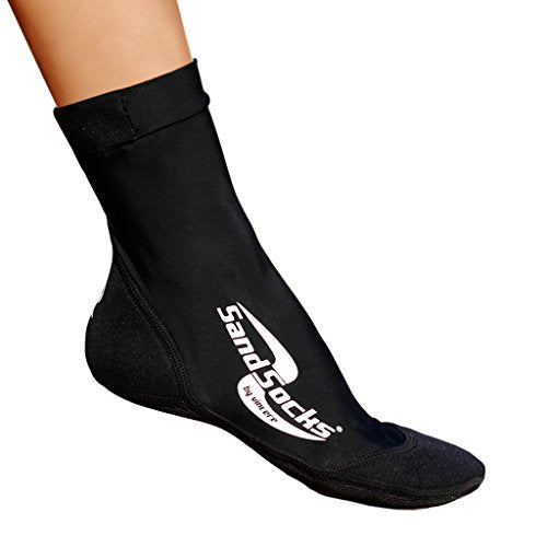 Sand Socks for Beach Soccer, Volleyball & Snorkeling - Black Medium
