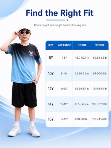 Lovekider Boys Gradient T-Shirt 9-10 Years Drip Baseball Short Sleeve Graphic Tee