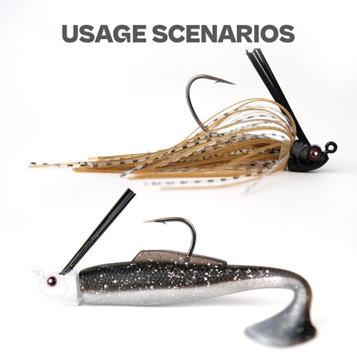 Black 1/4oz Weedless Swimbait Jig Heads - 8 Pack for Bass Fishing