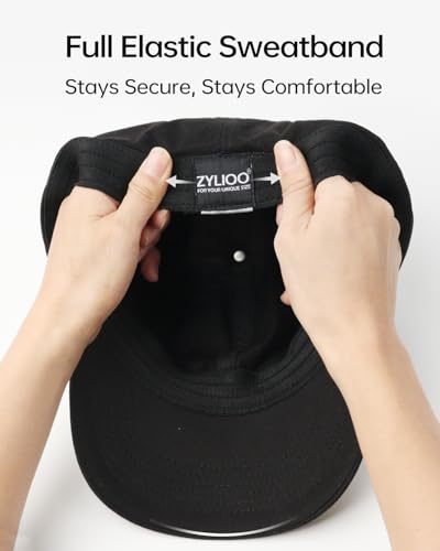 XXL Fitted Baseball Cap for Men Big Heads Black | Cotton, Closed Back, Stretch Fit, X-Large-XX-Large