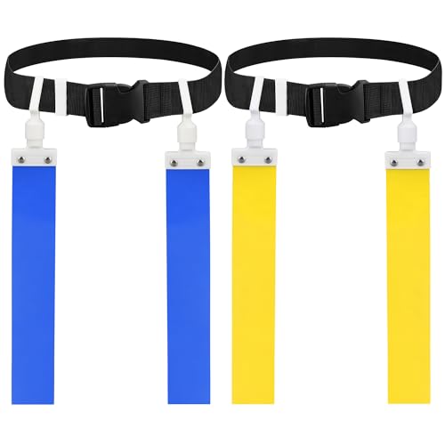 Adjustable Flag Football Belt Set - 2 Pack (1 Blue + 1 Yellow)
