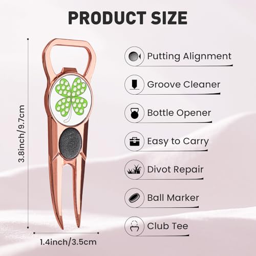 GKandi Women's Golf Glove with Magnetic Ball Marker - WineCup Medium, Left Hand, All Weather, Breathable, Stylish Set with Tee & Divot Tool