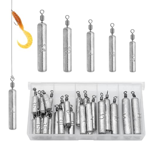 Fishing Weights Sinkers Kit - 25pcs Assorted Drop Shot Weights
