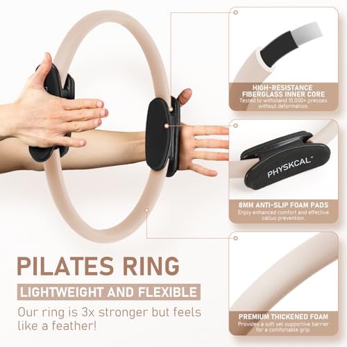 15-Inch Pilates Ring with Padded Handles for Full-Body Toning