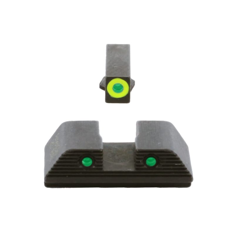 AmeriGlo Trooper Night Sight Set for Gen 1-4 10mm/.45/.357 Glock 20, 21, 29, 30, 31, 32, 36, 40, 41, LumiGreen Front Outline, Black Rear – GL-820