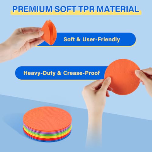 HighRazon 4 Inch Poly Spot Markers, Non-Slip Floor Dots - 12 Pcs Set