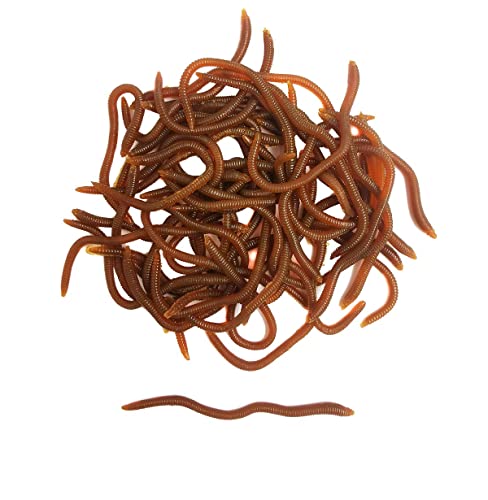 3.3 Inch Soft Fishing Lure - Brown Earthworm Bait (50pcs)