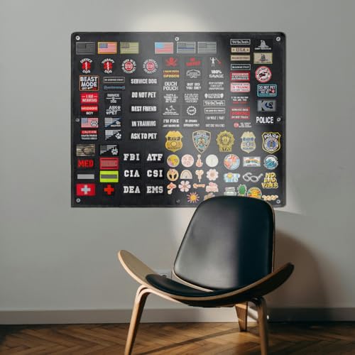 Tactical Patch Wall Board,Collapsible Display, Hook and Loop Military