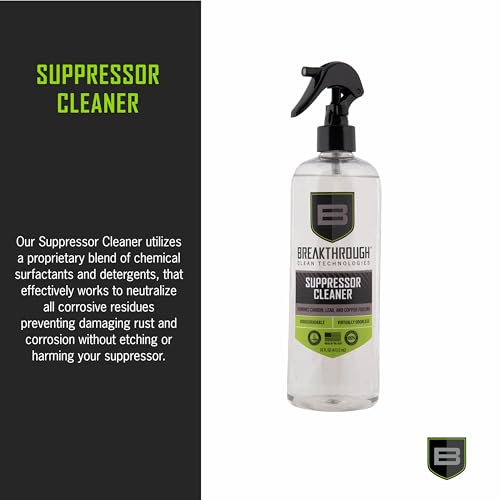 16 Fl Oz Suppressor Cleaner - Carbon & Lead Deposits Removal, Safe Gun Maintenance
