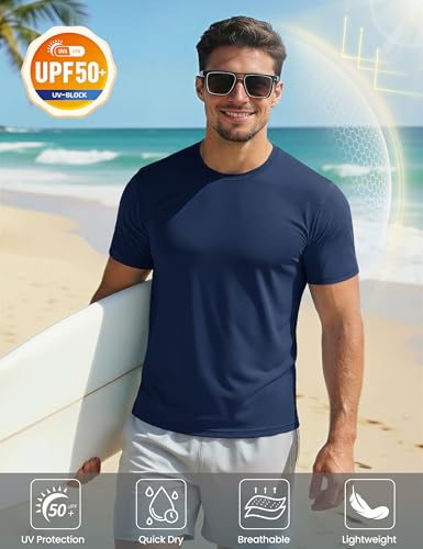Men's UPF 50+ Quick Dry Athletic T-Shirt for Running & Swimming