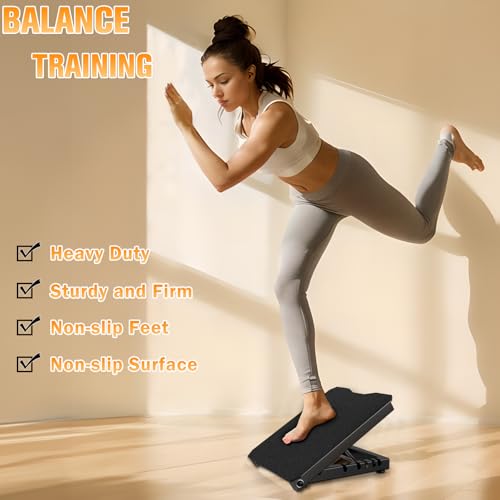 Calf Stretcher Slant Board - Heavy Duty Adjustable - Black