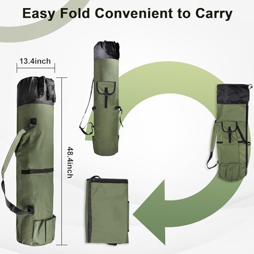 ReeMoo Fishing Rod Bag Holds 5 Poles Portable Foldable Reel Case