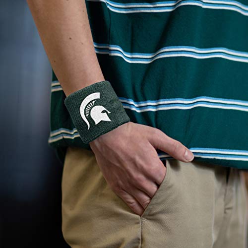 College Athletic Wrist Sweatbands Pair - Moisture-Wicking Cotton for Basketball, Tennis, Football