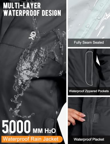 Little Donkey Andy Women's Waterproof Rain Jacket – Medium / A3.black
