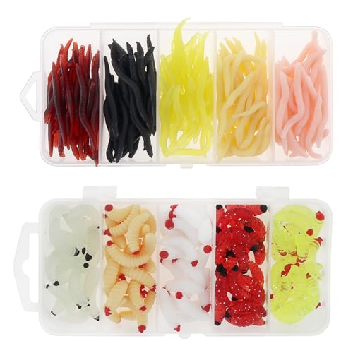 250pcs Soft Plastic Fishing Worms Lures - Realistic Bait for All Fish