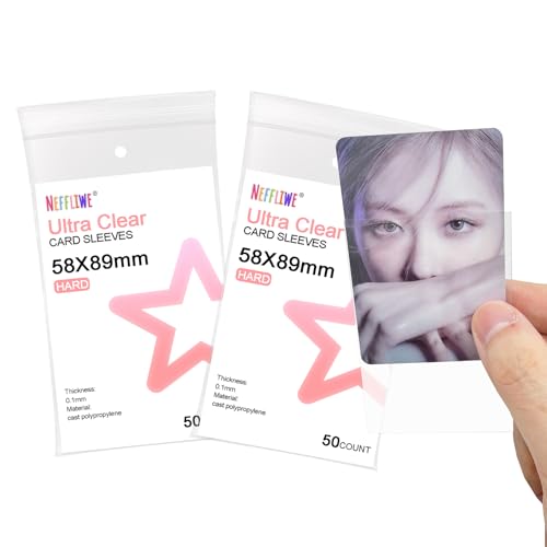 100 Pcs Clear Photocard Sleeves 58x89mm - PVC & Acid Free