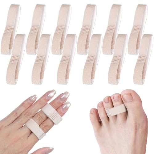 Finger Buddy Straps, 12PCS Tape Straps Loops, Beige