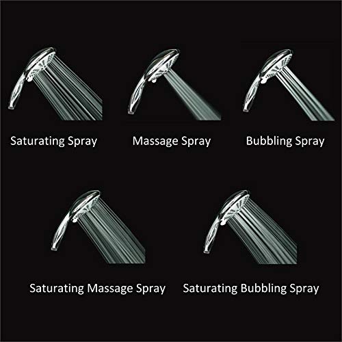 Ana Bath Anti-Clog High Pressure Large Oil Rubbed Bronze Dual Shower Head 5-inch 5-Settings Shower Head with Handheld Spray Combo + 5 Foot Stainless Steel Shower Hose w/ BRASS connectors