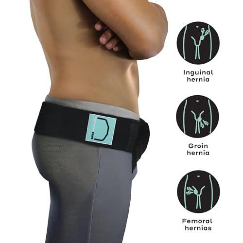Abdomencare Black Inguinal Hernia Belt for Men & Women S/M Support Groin Truss