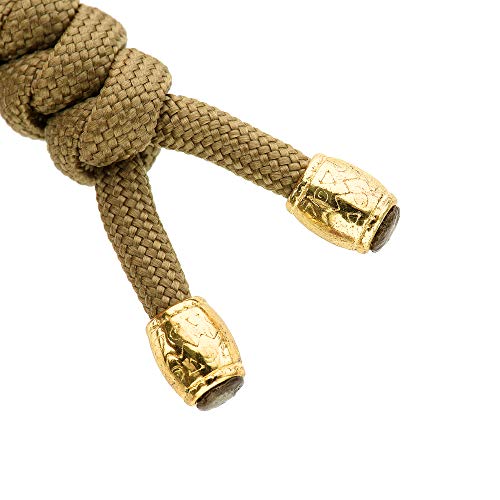 Skull Bead Paracord Knife Lanyard – 5.7" Tactical Fob Cord - Coyote/Zeus