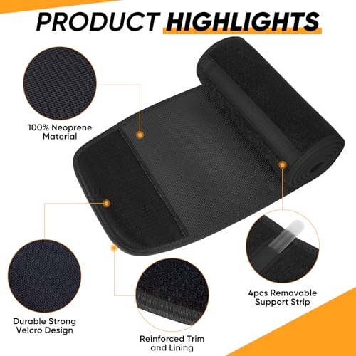 Waist Trainer for Women with Removable Lumbar Support - Medium Black